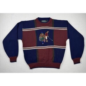 Campus Vintage Golf Sweater Embroidered Knit Korea Size‎ Large 90s